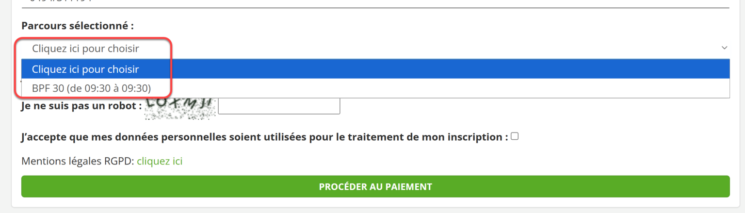 organisation ffbc pre inscription choix parcours