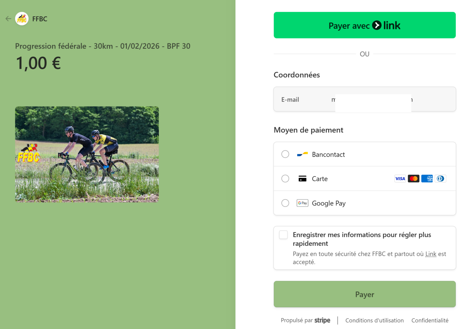 organisation ffbc pre inscription paiement